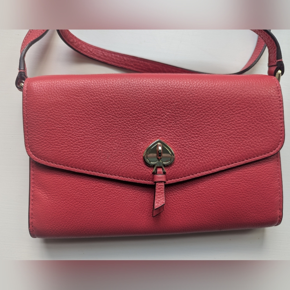 Kate Spade Dark Pink Leather Crossbody Bag